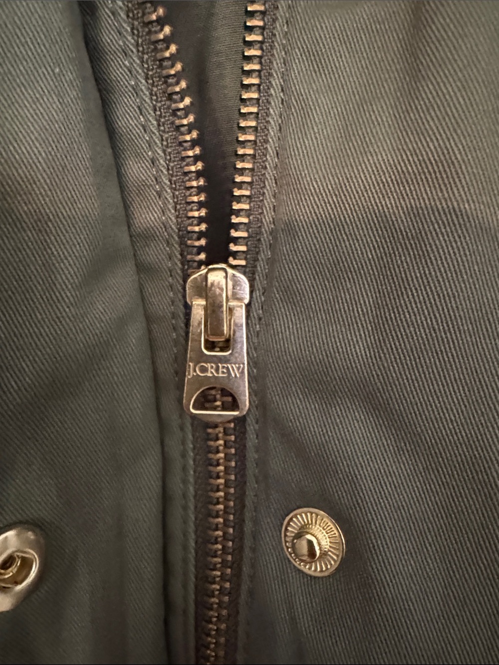 J Crew- Olive Utility Jacket with Snap Pockets and Stand Collar Size M - Picture 5 of 5